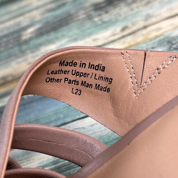 Trotters Lauri Slide Sandals Woven Taupe Leather Adjustable Strap Womens Size 9M - Picture 11 of 12